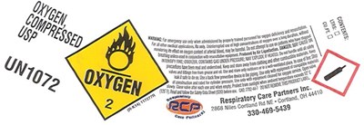Oxygen Shoulder Label (Resp Care Partners Oxygen Compressed Sl)